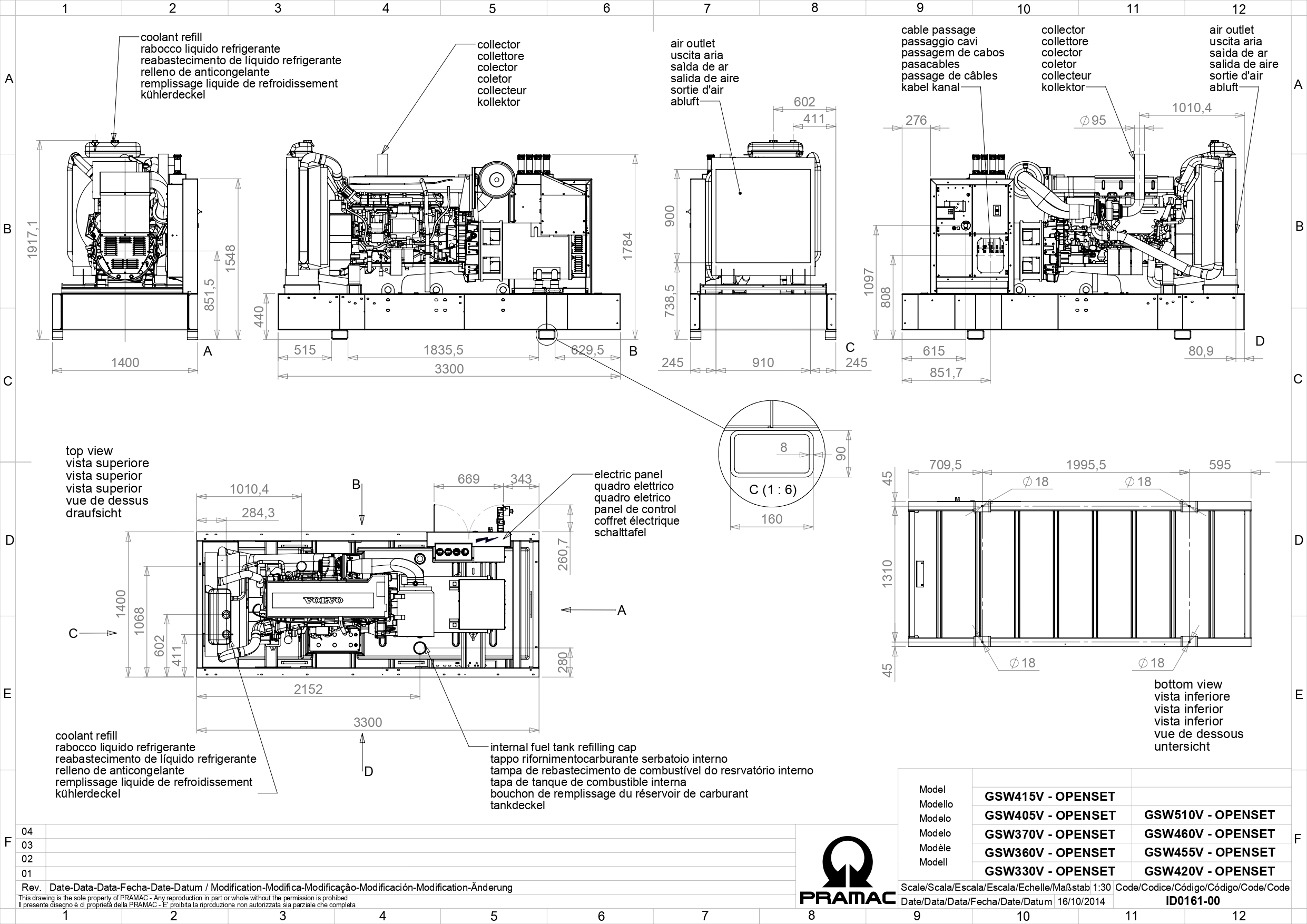 Дизельный генератор Pramac GSW 370 V