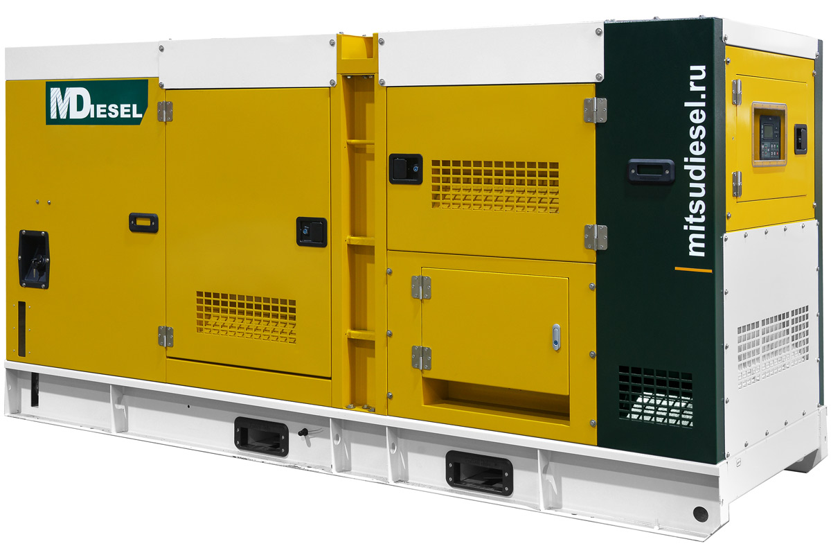 Дизельный генератор MitsuDiesel МД АД-200С-Т400-1РКМ29 (MDU) в шумозащитном кожухе